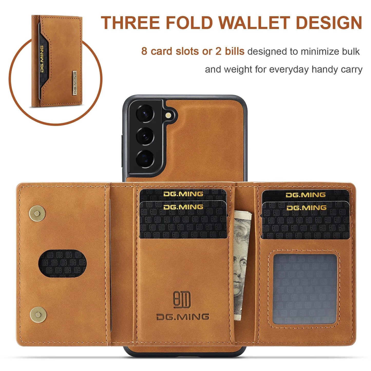 Leather Case With Detachable Wallet - Samsung